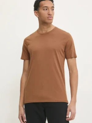 Hollister Co. t-shirt bawełniany męski kolor brązowy gładki KI324-4206