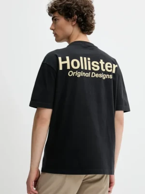 Hollister Co. t-shirt bawełniany męski kolor czarny z nadrukiem KI323-5007