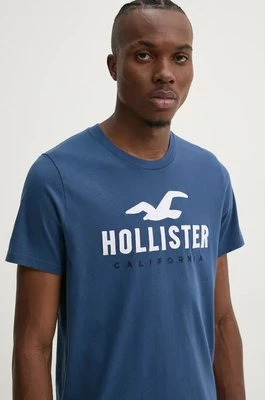 Hollister Co. t-shirt bawełniany męski kolor granatowy z aplikacją KI323-4290