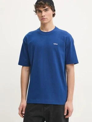 Hollister Co. t-shirt bawełniany męski kolor niebieski gładki KI323-4309