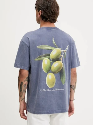 Hollister Co. t-shirt bawełniany męski kolor niebieski z nadrukiem KI323-5271