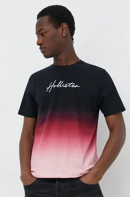 Hollister Co. t-shirt bawełniany męski kolor różowy wzorzysty