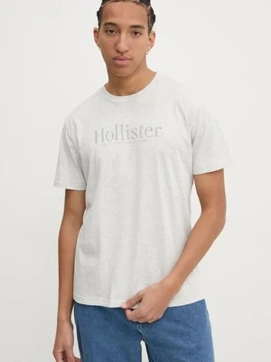 Hollister Co. t-shirt bawełniany męski kolor szary z aplikacją KI323-4213