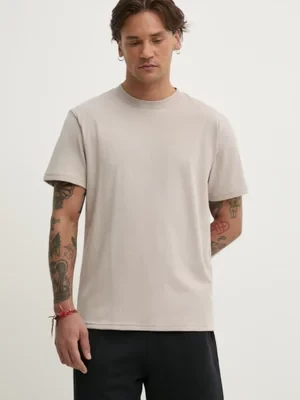 Hollister Co. t-shirt męski kolor beżowy gładki KI324-5136