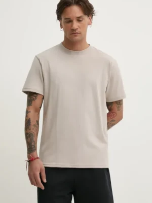 Hollister Co. t-shirt męski kolor beżowy gładki KI324-5136