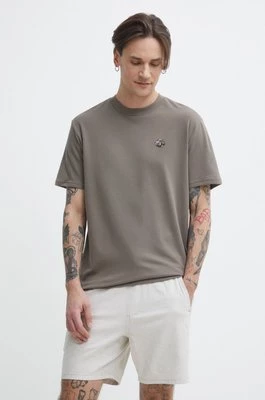 Hollister Co. t-shirt męski kolor brązowy z aplikacją