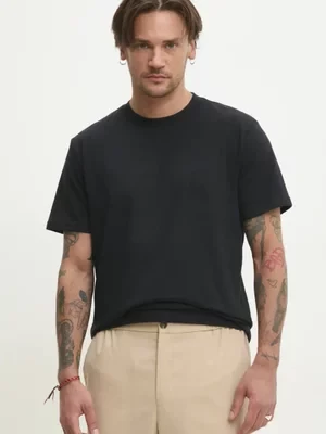 Hollister Co. t-shirt męski kolor czarny gładki KI324-5143