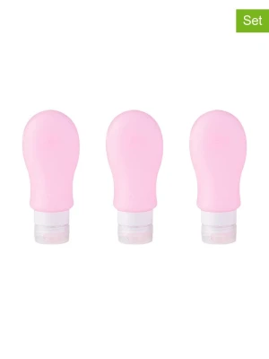 Homla Butelki podróżne (3 szt.) "Senya" w kolorze jasnoróżowym - wys. 13 cm rozmiar: onesize