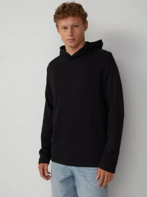 Hoodie aus Rippware QS czarny