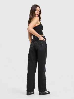 Hoodrich Spodnie Luz Wide Leg Jeans niebieski