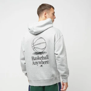 New Balance Hoops Fleece Hoodie mężczyźni Bluzy szary rozmiar Odzież