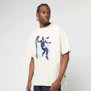 New Balance Hoops Graphic Vintage T-Shirt mężczyźni T-Shirty i Polo beż rozmiar Odzież
