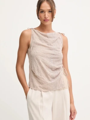 Hoss Intropia bluzka damska kolor beżowy wzorzysta 5872100