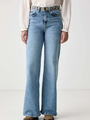 Hoss Intropia jeansy wide leg damskie niebieski