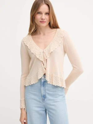 Hoss Intropia kardigan z dodatkiem lnu damski kolor beżowy lekki 6312161