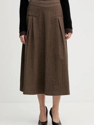 Hoss Intropia spódnica kolor brązowy midi rozkloszowana 8422466