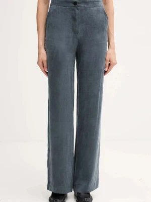 Hoss Intropia spodnie damskie kolor granatowy proste high waist 6542832