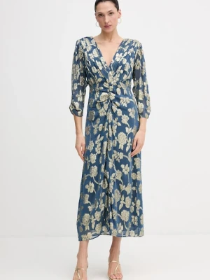 Hoss Intropia sukienka kolor niebieski midi rozkloszowana 8222120