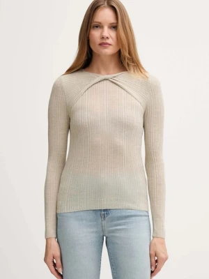 Hoss Intropia sweter wełniany damski kolor zielony lekki 6382015