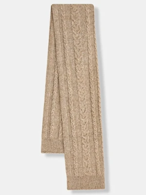 Hoss Intropia szalik damski kolor beżowy gładki 5022325