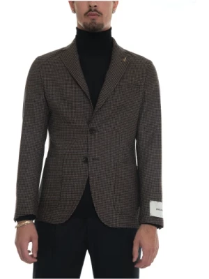 Houndstooth Slim Fit Wool Jacket Paoloni