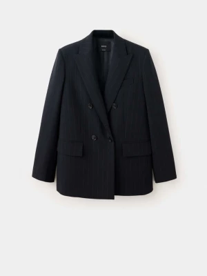Houndstooth suit blazer granatowy - Kobieta - MANGO