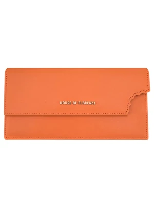 HOUSE OF FLORENCE Skórzany portfel w kolorze pomarańczowym - 18,5 x 10 cm rozmiar: onesize