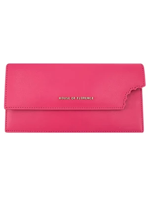 HOUSE OF FLORENCE Skórzany portfel w kolorze różowym - 18,5 x 10 cm rozmiar: onesize