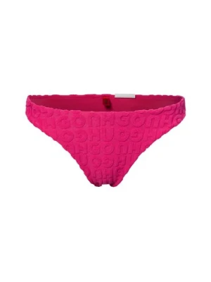 HUGO Bikini krótkie - Towel Tanga Kobiety wyrazisty róż wypukły wzór tkaniny,