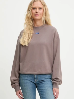 Hugo Blue bluza bawełniana damska kolor biały z aplikacją 50534344