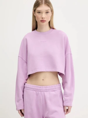Hugo Blue bluza bawełniana damska kolor fioletowy gładka 50545035