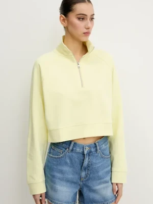 Hugo Blue bluza bawełniana damska kolor żółty gładka 50537102