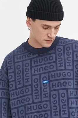 Hugo Blue bluza bawełniana męska kolor granatowy wzorzysta 50510545