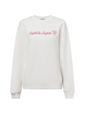HUGO BLUE Bluza damska - Classic Crew_B_1 Kobiety Bawełna biały jednolity,