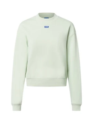 HUGO BLUE Bluza damska - Delessa Kobiety Bawełna zielony jednolity,
