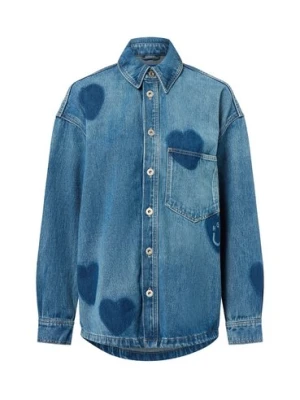 HUGO BLUE Bluza damska - Garesa Kobiety Jeansy niebieski jednolity,