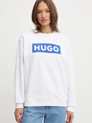 Hugo Blue bluza damska kolor biały z nadrukiem 50522425