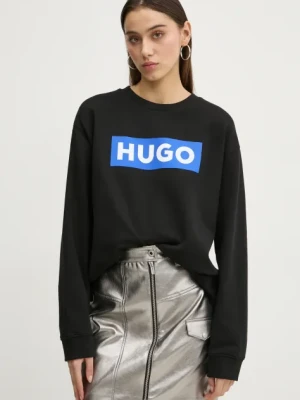 HUGO Blue bluza damska kolor czarny z nadrukiem 50522425