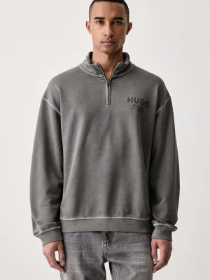 HUGO Blue bluza męska bawełniana Nevezip szary