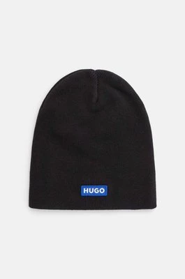 Hugo Blue czapka bawełniana kolor czarny z cienkiej dzianiny bawełniana 50521715