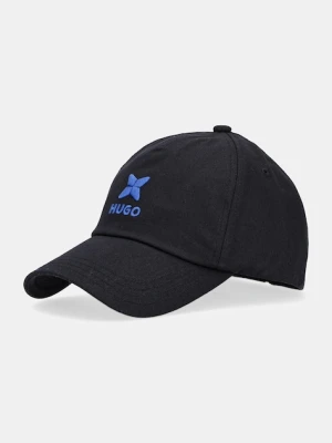 Hugo Blue czapka z daszkiem bawełniana kolor czarny 50544441