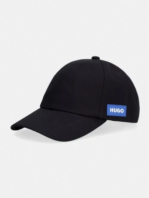 HUGO Blue czapka z daszkiem męska bawełniana Mael-CA czarny