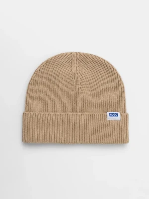 Hugo Blue czapka z dodatkiem wełny Xiav kolor beżowy 50551371