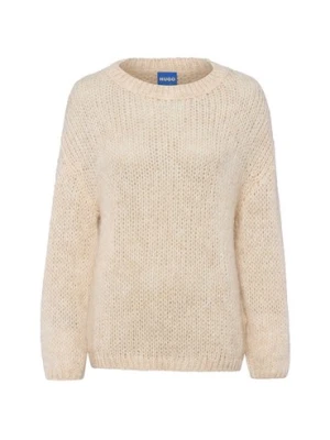 HUGO BLUE Damski sweter z dzianiny z zawartością alpaki - Slookina Kobiety beżowy marmurkowy,