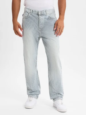 HUGO BLUE Dżinsy baggy fit - Nate Mężczyźni Bawełna niebieski|biały,