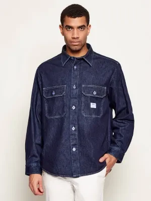 Hugo Blue Jeansowa koszula Ebolt | Oversize fit