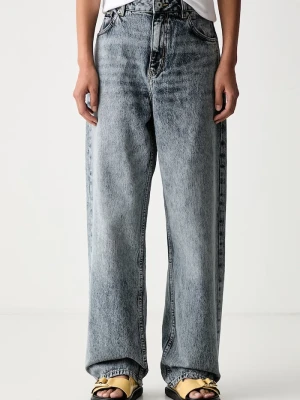 HUGO Blue jeansy relaxed fit damskie Leni_S_B granatowy