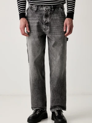 HUGO Blue jeansy straight męskie Carpenter / 1 szary
