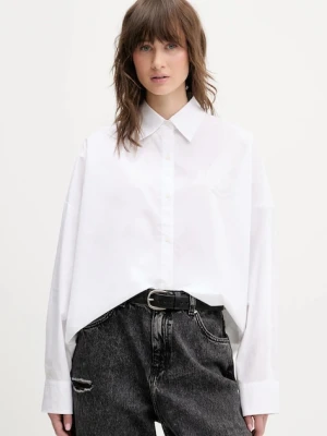 Hugo Blue koszula bawełniana Edafne_B damska kolor biały relaxed z kołnierzykiem klasycznym 50555625
