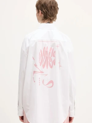 Hugo Blue koszula bawełniana Elisana_B damska kolor biały relaxed z kołnierzykiem klasycznym 50552146